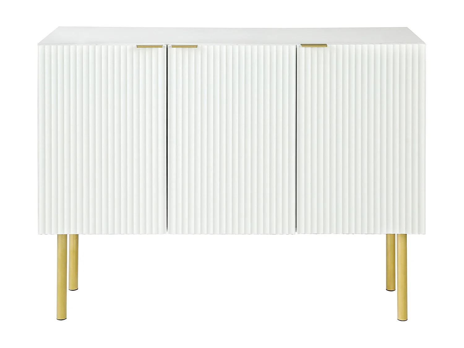 Aparador 3 portas com prateleiras reguláveis ​​​​- MDF e aglomerado - Branco