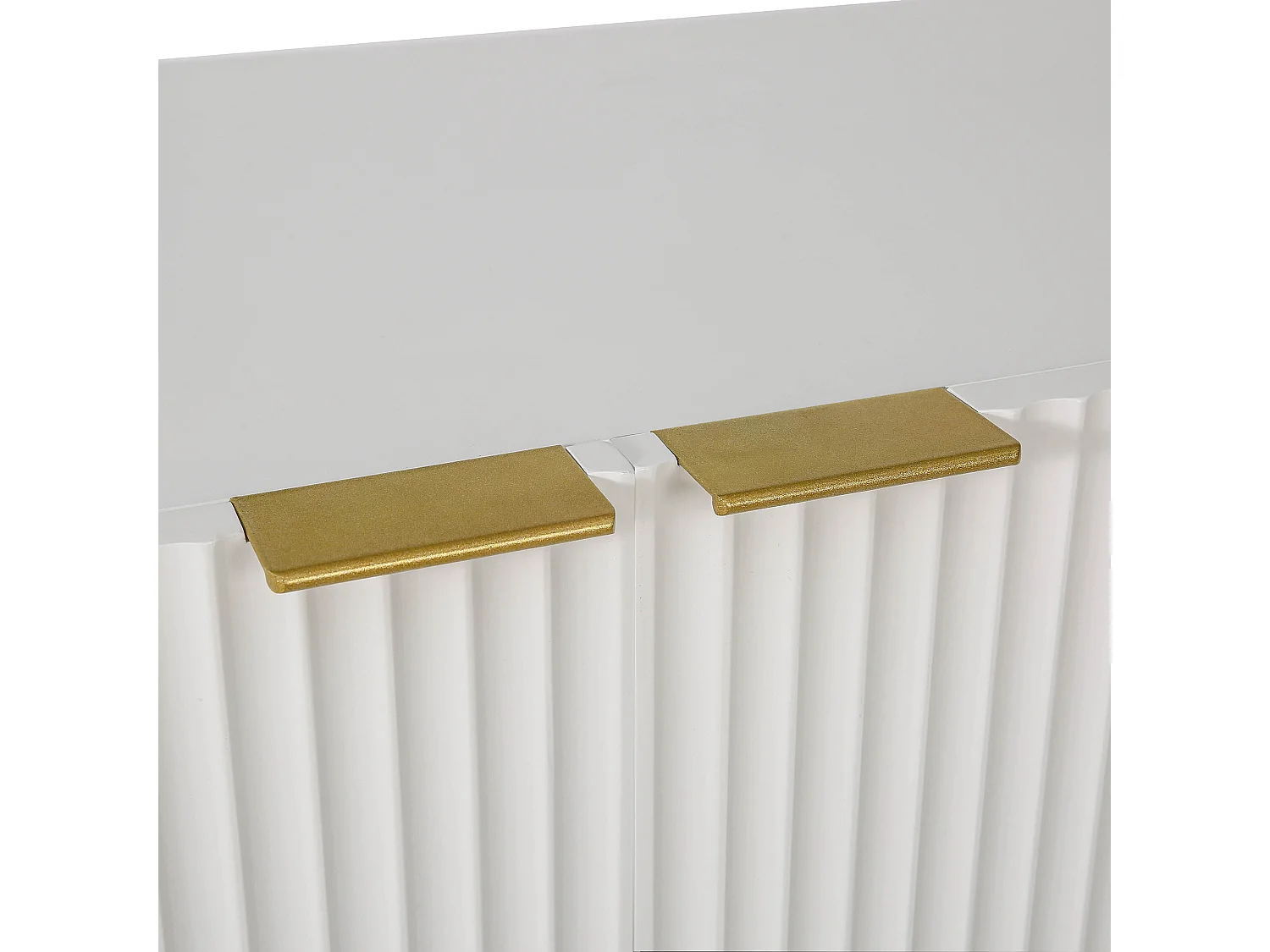 Aparador 3 portas com prateleiras reguláveis ​​​​- MDF e aglomerado - Branco