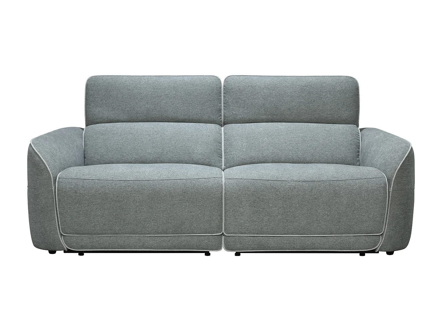 Relaxsofa 3-Sitzer + Relaxsessel elektrisch - melierter Stoff - Grau - OZARTO
