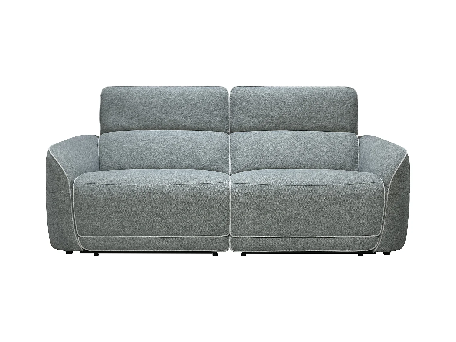 Relaxsofa 3-Sitzer + Relaxsessel elektrisch - melierter Stoff - Grau - OZARTO