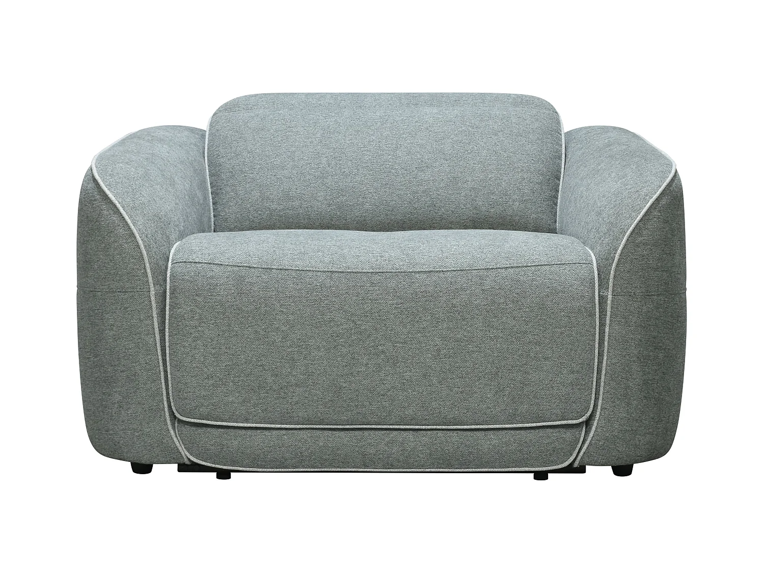 Relaxsofa 3-Sitzer + Relaxsessel elektrisch - melierter Stoff - Grau - OZARTO