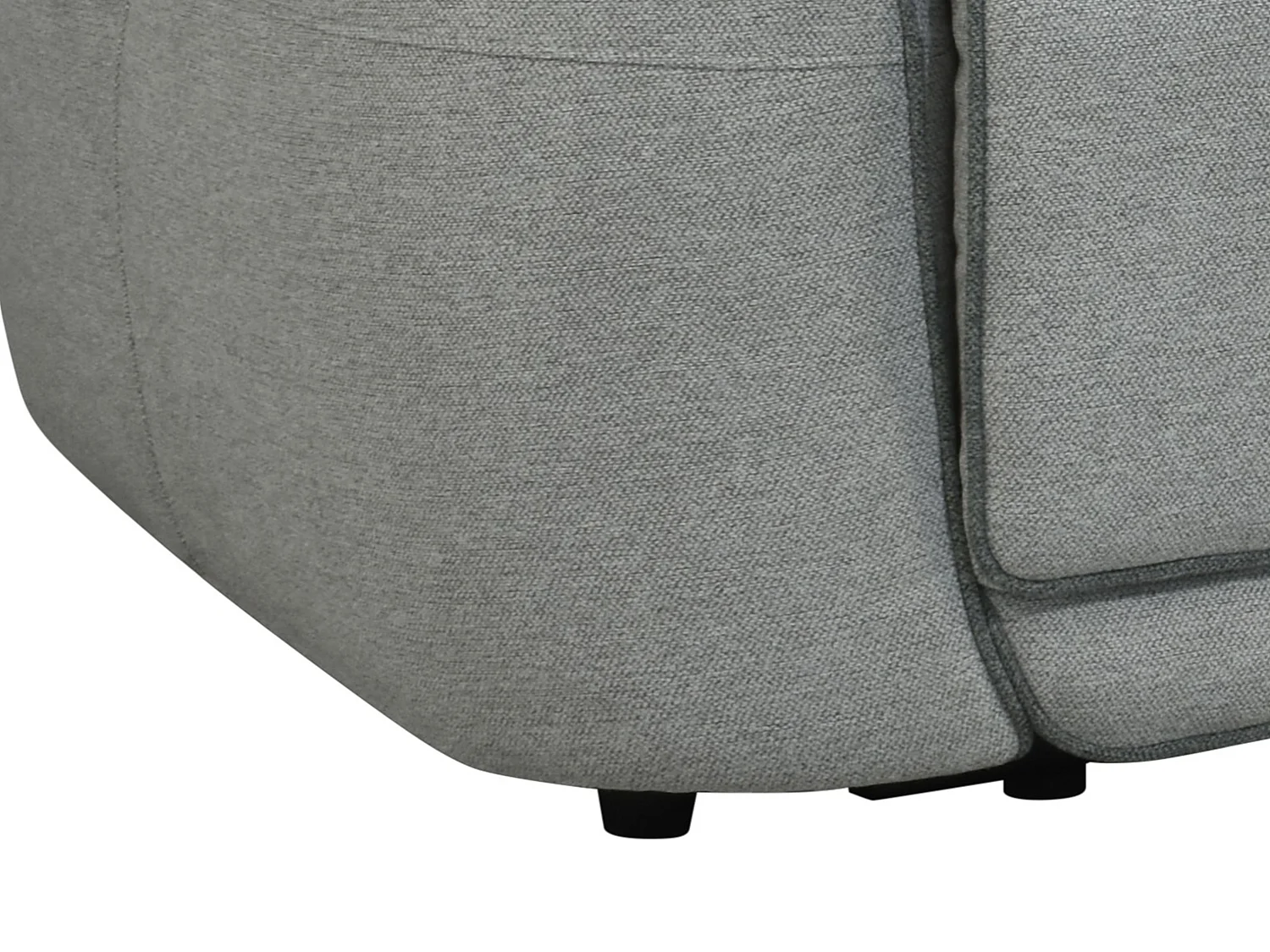 Relaxsofa 3-Sitzer + Relaxsessel elektrisch - melierter Stoff - Hellgrau - OZARTO