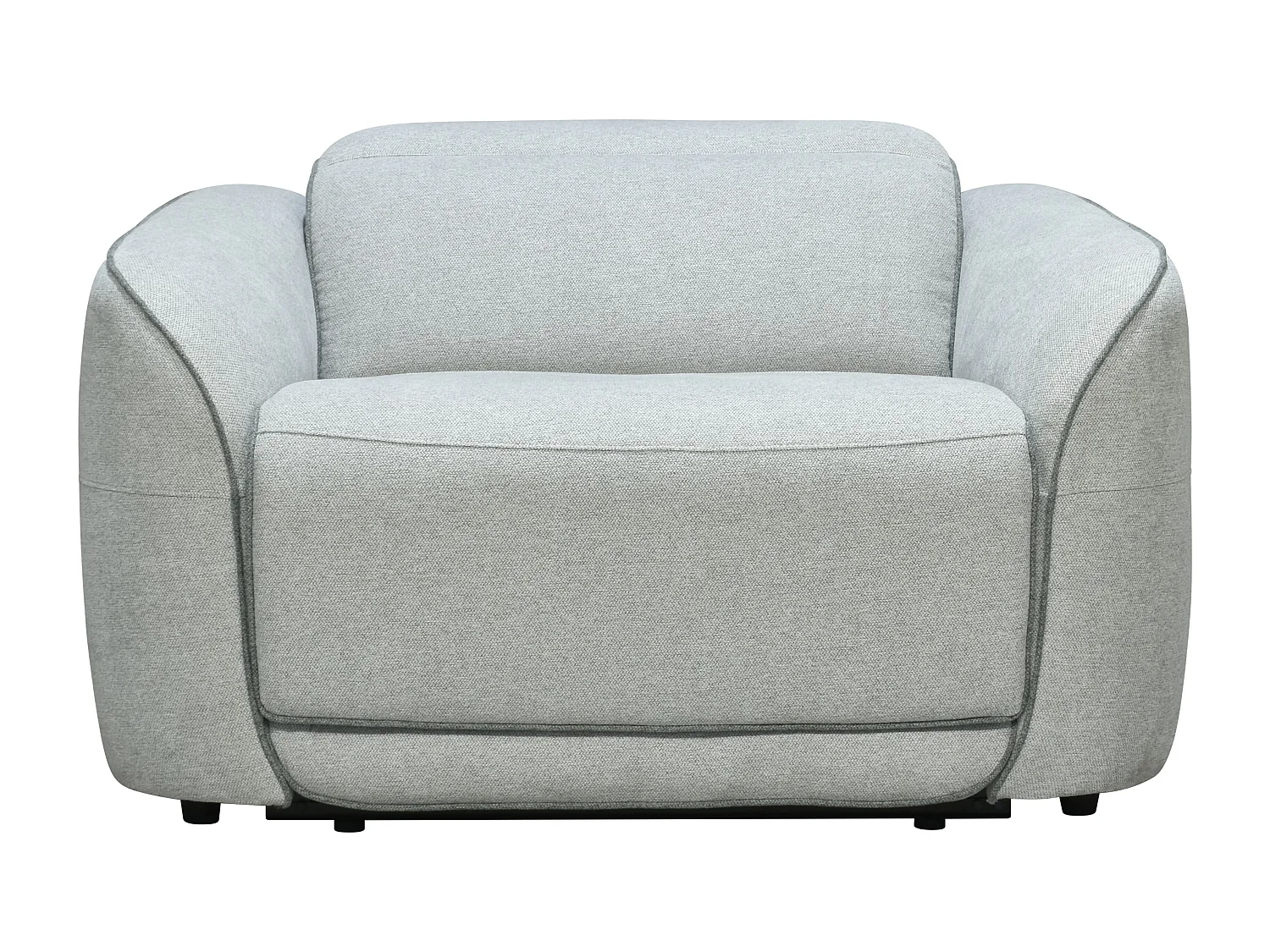Relaxsofa 3-Sitzer + Relaxsessel elektrisch - melierter Stoff - Hellgrau - OZARTO