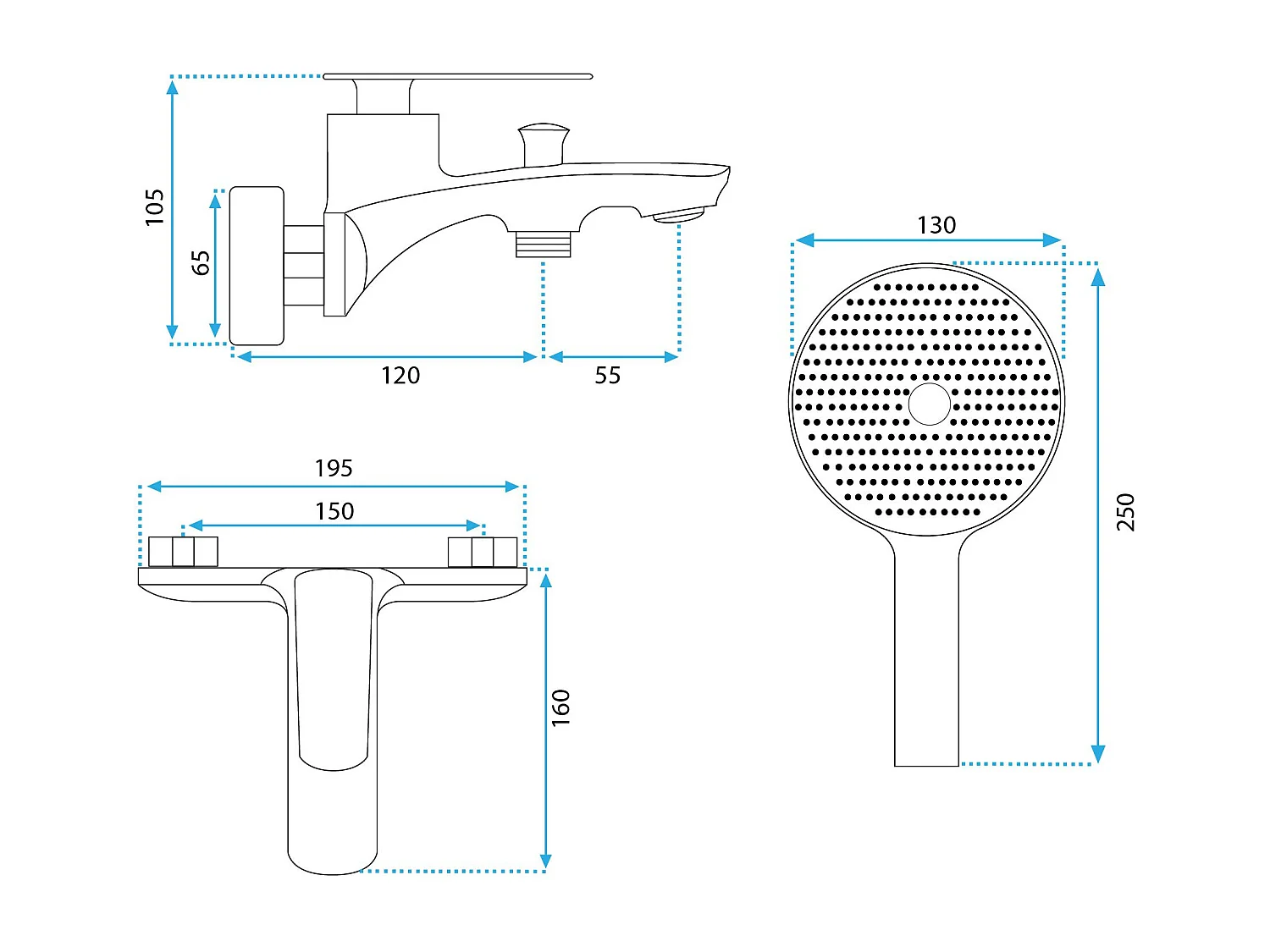Wannenarmatur Rea Jager Gold