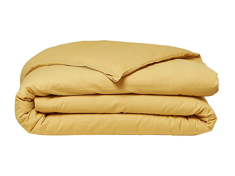 Copripiumino liscio 100% cotone, qualità 144 fili. Ocra 140x200cm