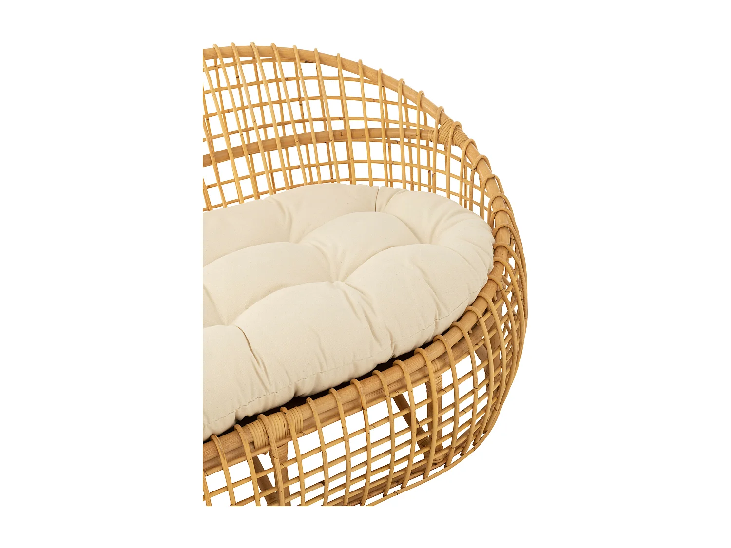 Sofá 2 plazas con cojines Lizo - Acabado natural y blanco