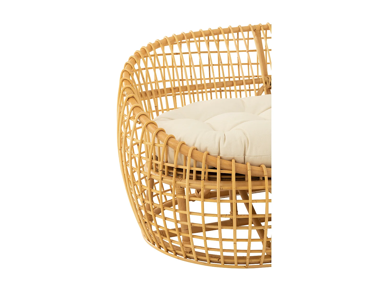 Sofa Lizo 2 places avec coussins - Finition naturelle et blanche