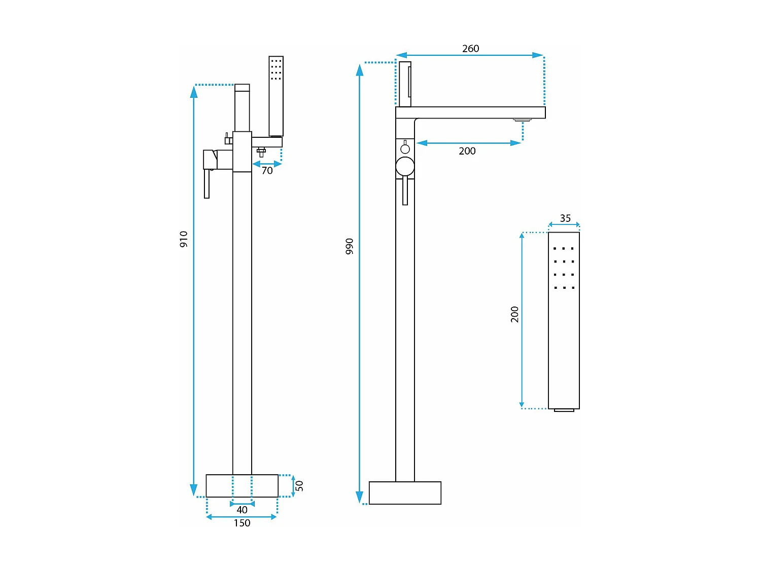 Frei Stehende Armatur Rea Flores Black