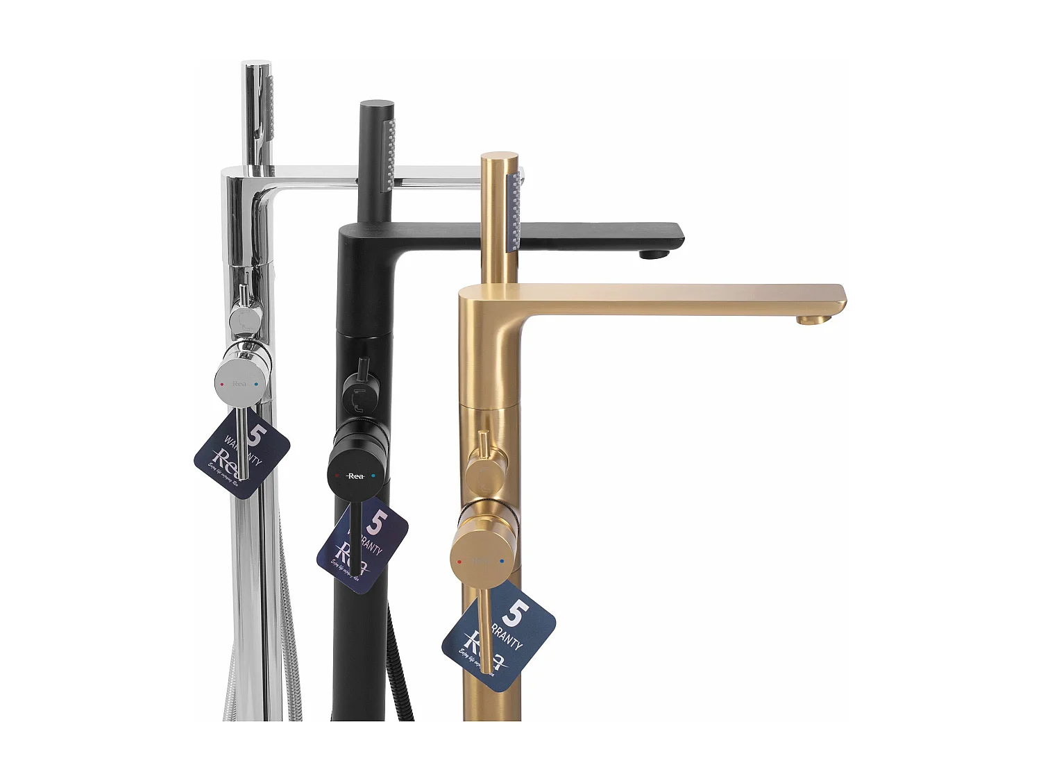 Vloeren Badmengkraan Rea Flores Chrome