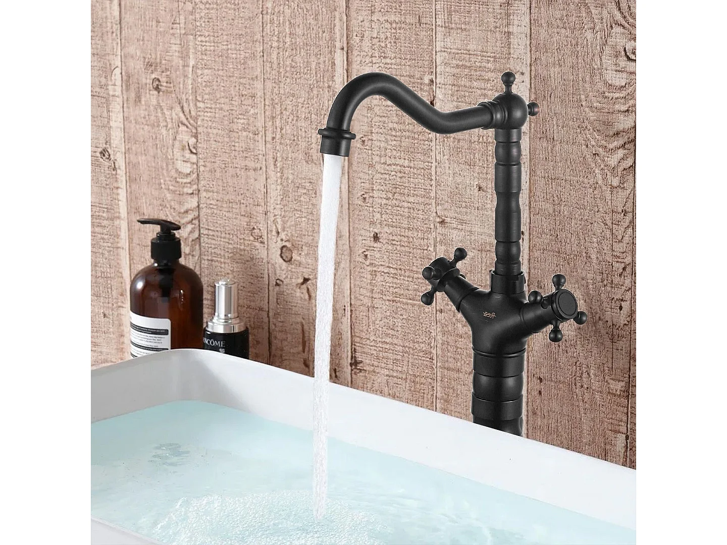 Robinet De Cuisine Rea Rustico High Black