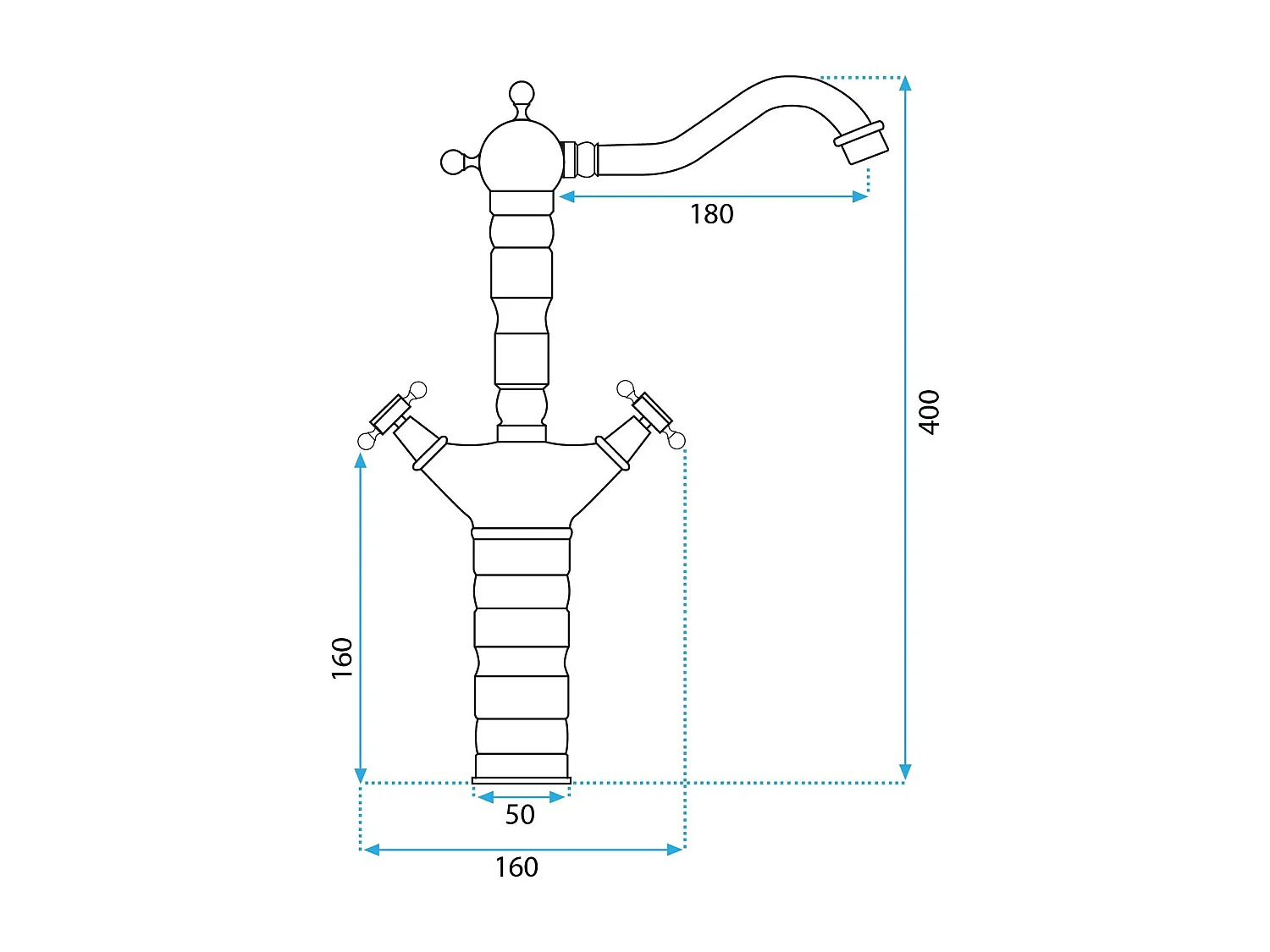 Robinet De Cuisine Rea Rustico High Black
