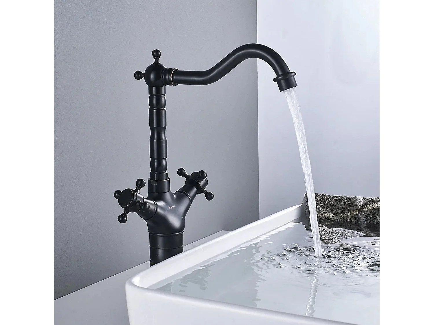 Robinet De Cuisine Rea Rustico High Black