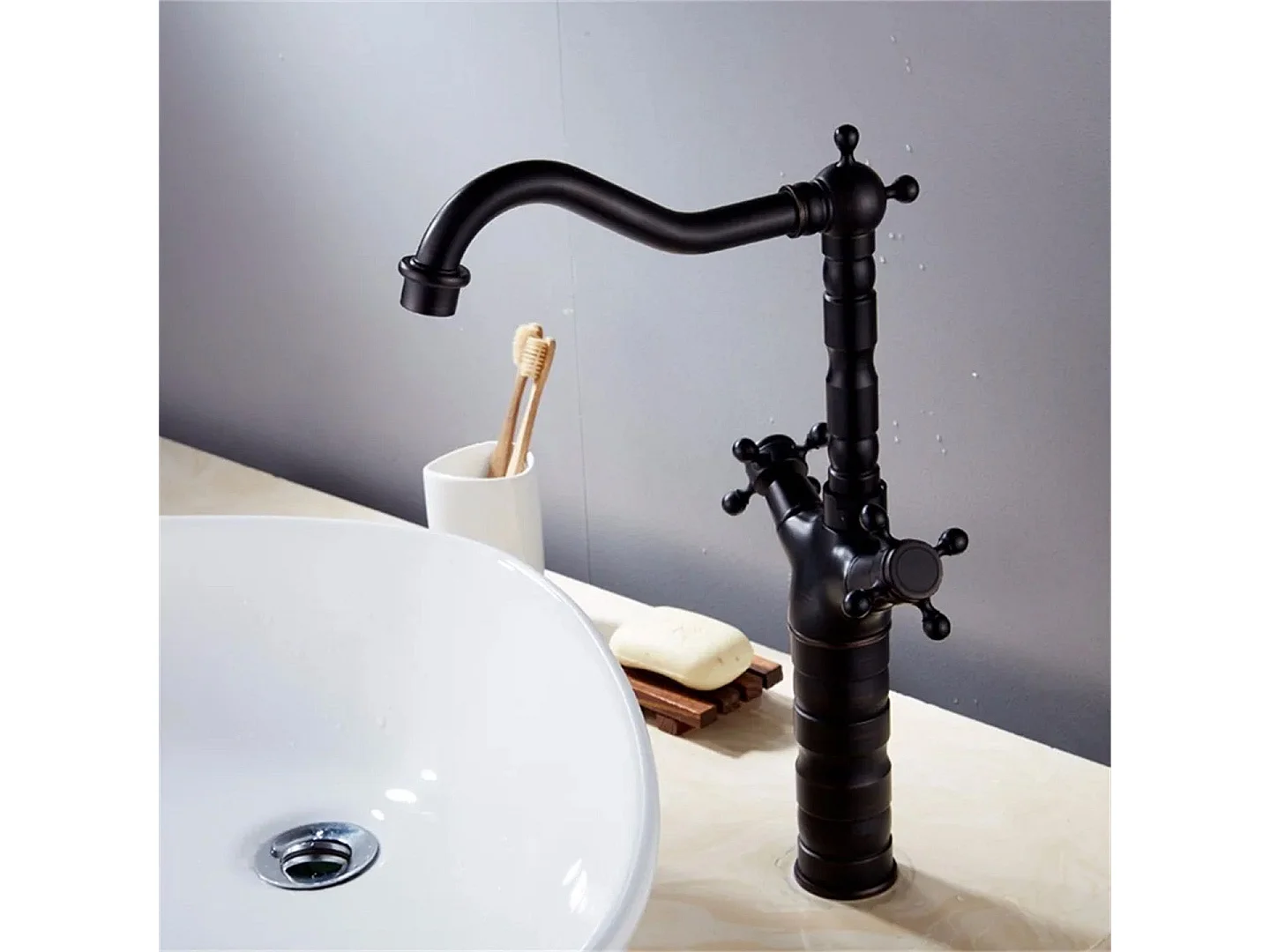 Robinet De Cuisine Rea Rustico High Black