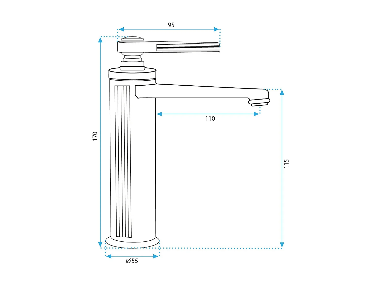 Robinet De Lavabo Rea Monaco Low Chrome
