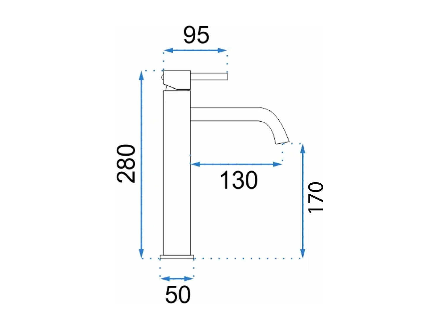 Robinet De Lavabo Rea Lungo High Black