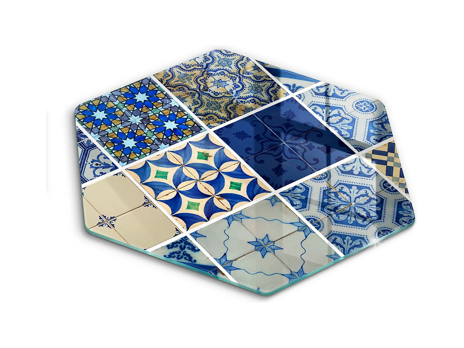 Planche de cuisine hexagonale en verre, 40 cm Carreaux décoratifs