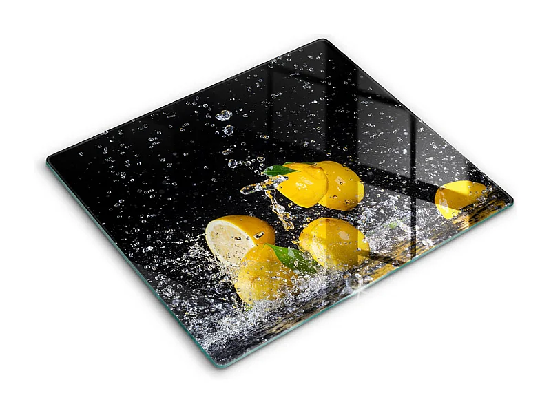Planche de cuisine rectangulaire en verre, 60x52 cm Fruit citron juteux