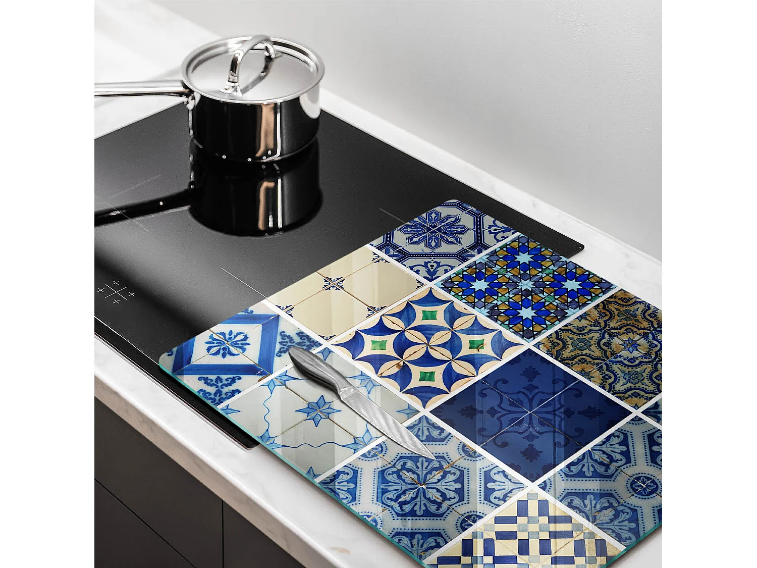 Planche de cuisine rectangulaire en verre, 60x52 cm Carreaux décoratifs