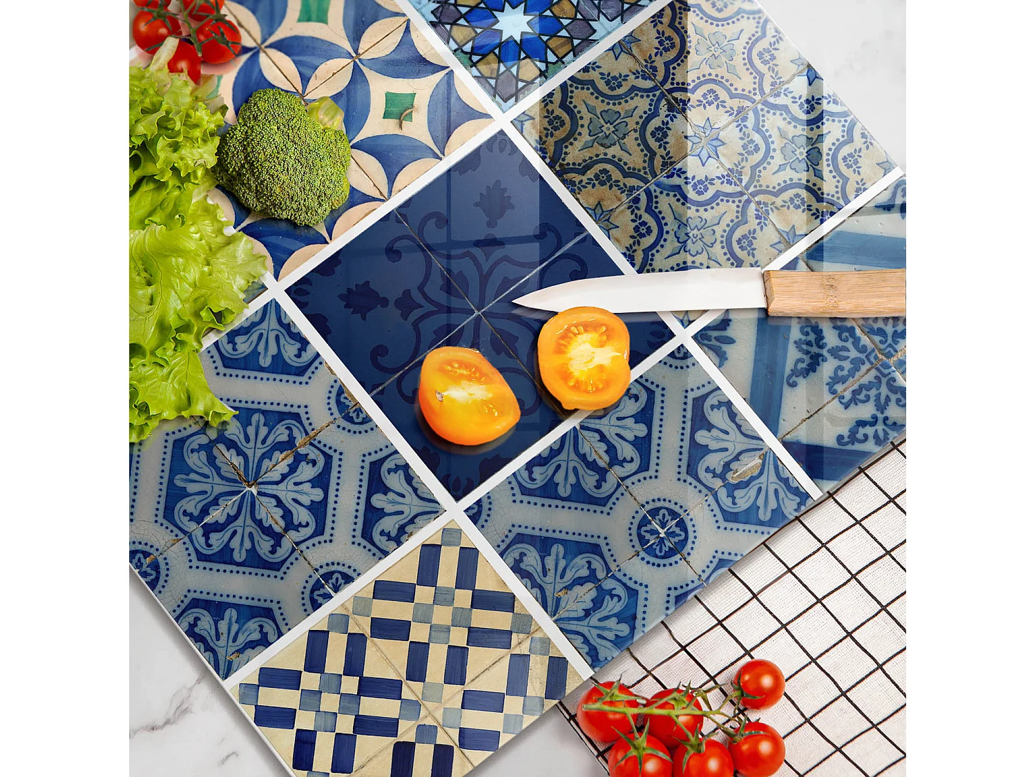 Planche de cuisine rectangulaire en verre, 60x52 cm Carreaux décoratifs