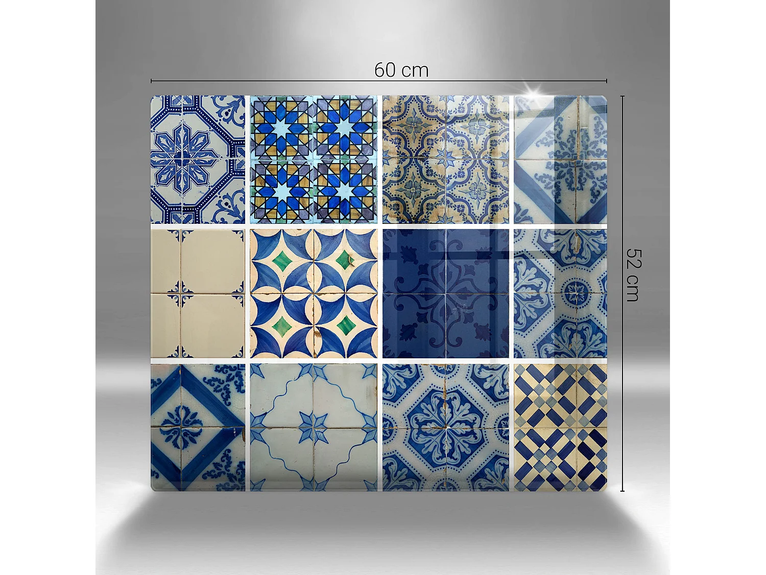 Planche de cuisine rectangulaire en verre, 60x52 cm Carreaux décoratifs