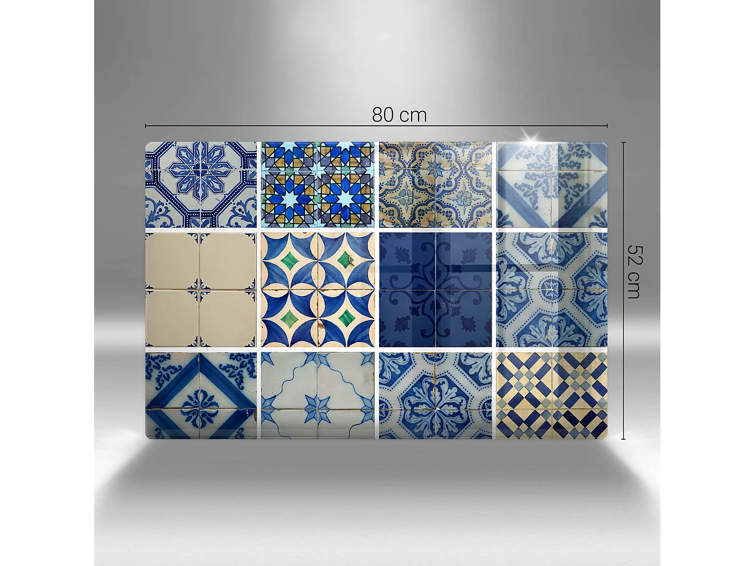 Planche de cuisine rectangulaire en verre, 80x52 cm Carreaux décoratifs