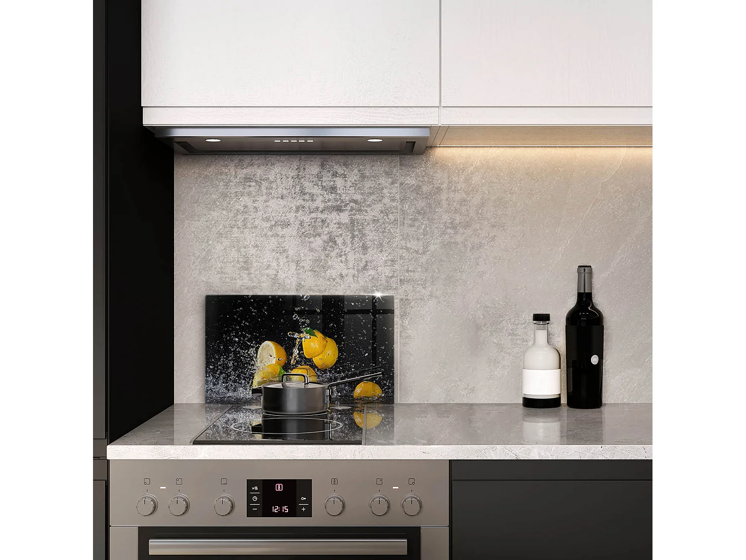 Planche de cuisine rectangulaire en verre, 52x30 cm Fruit citron juteux