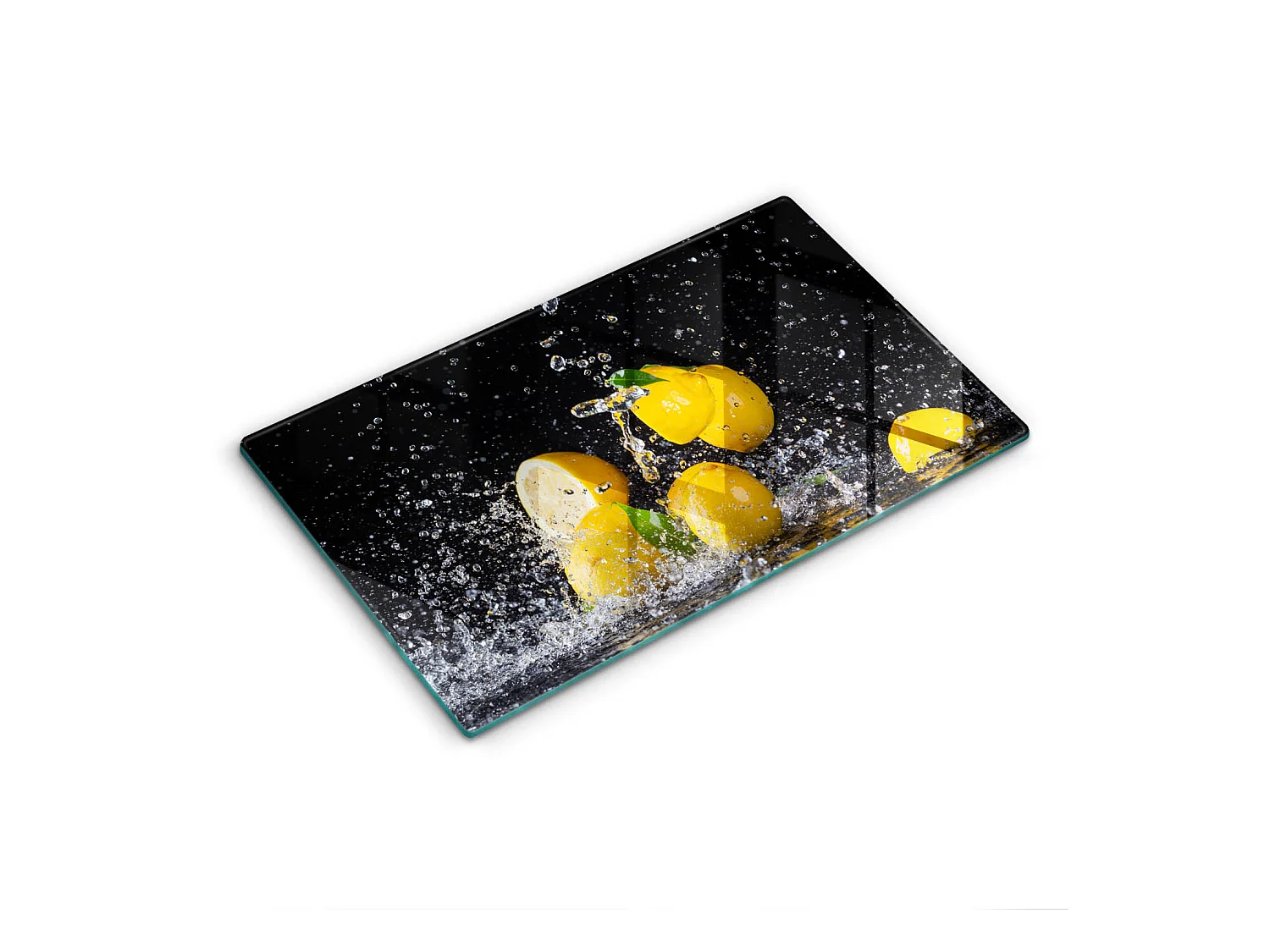 Planche de cuisine rectangulaire en verre, 52x30 cm Fruit citron juteux