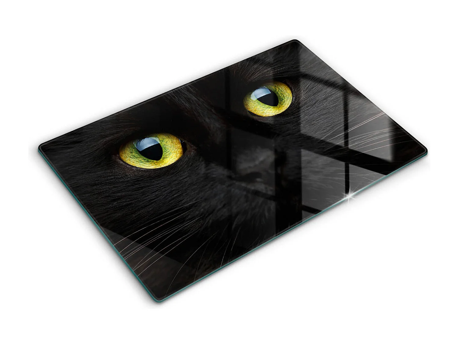 Planche de cuisine rectangulaire en verre, 80x52 cm Animal, yeux de chat