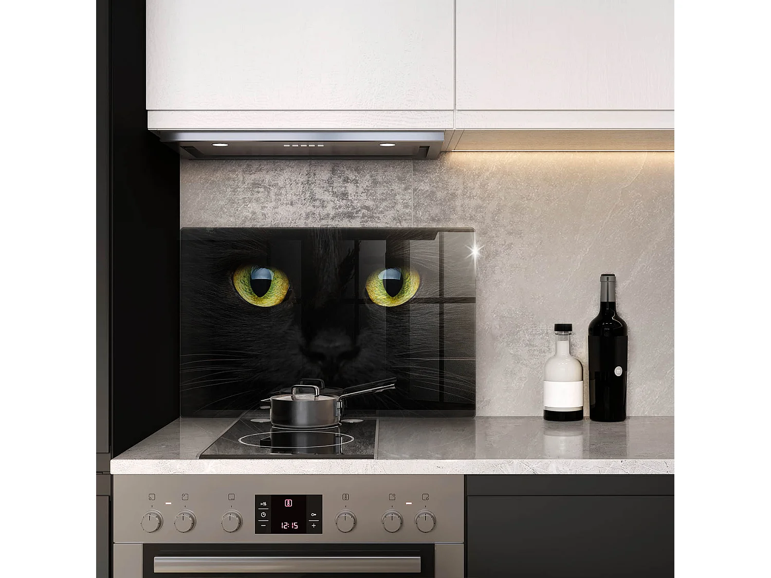 Planche de cuisine rectangulaire en verre, 80x52 cm Animal, yeux de chat