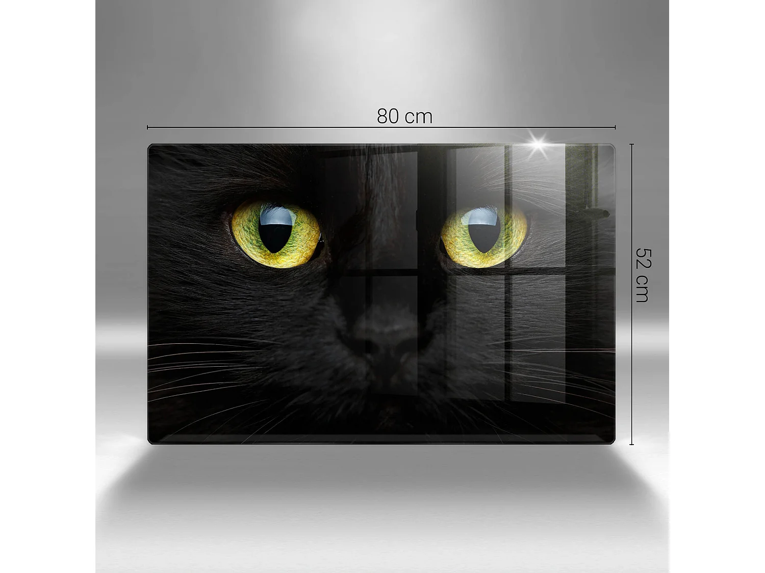 Planche de cuisine rectangulaire en verre, 80x52 cm Animal, yeux de chat