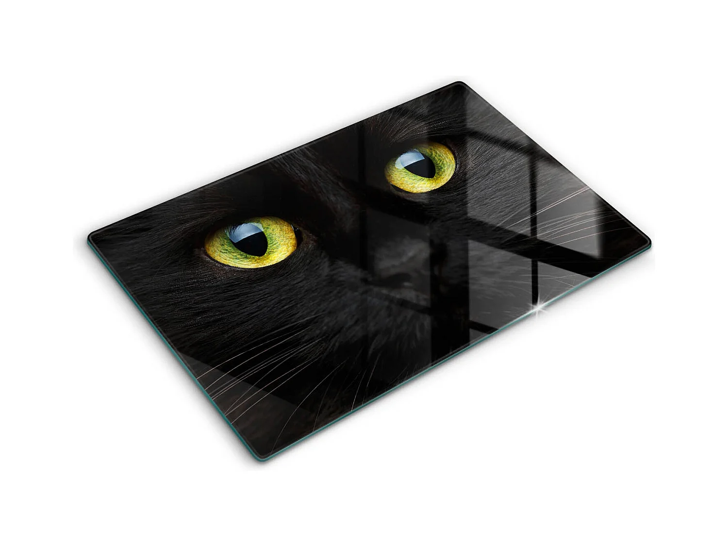Planche de cuisine rectangulaire en verre, 80x52 cm Animal, yeux de chat