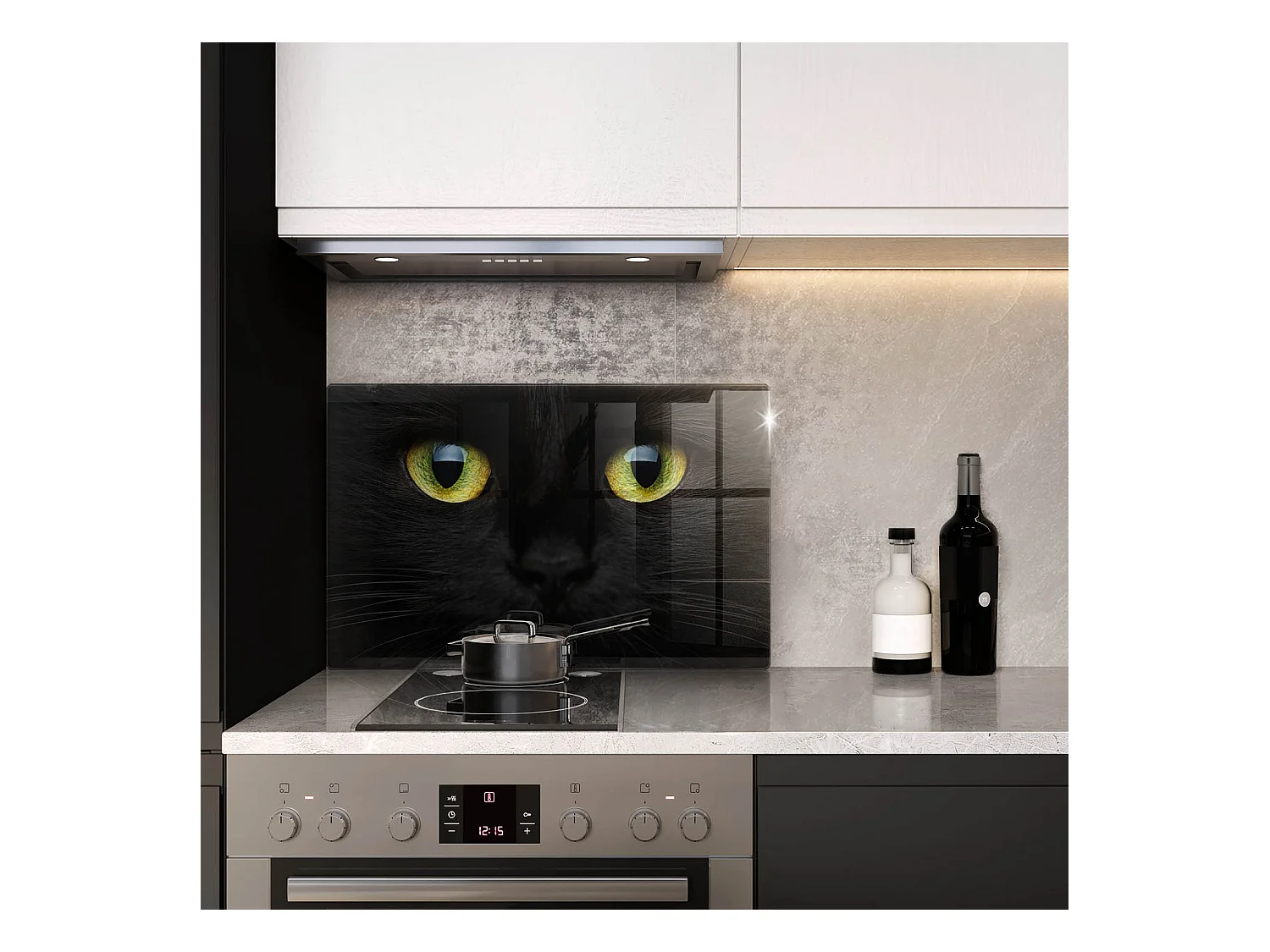 Planche de cuisine rectangulaire en verre, 80x52 cm Animal, yeux de chat