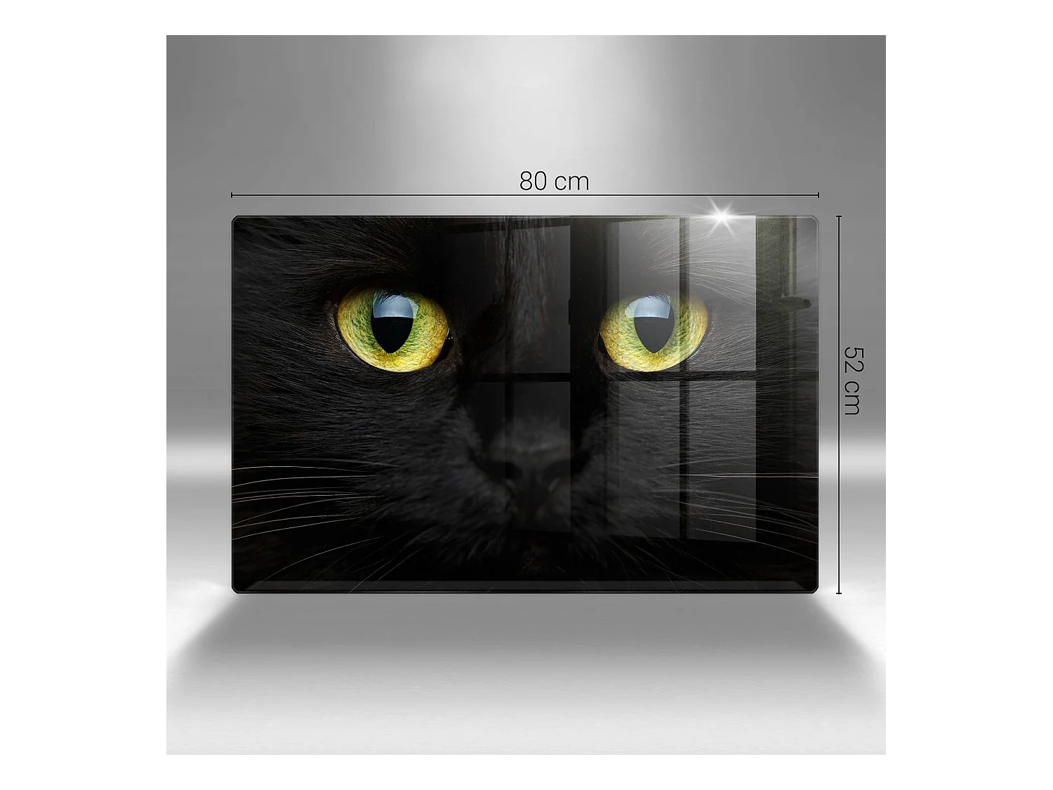 Planche de cuisine rectangulaire en verre, 80x52 cm Animal, yeux de chat