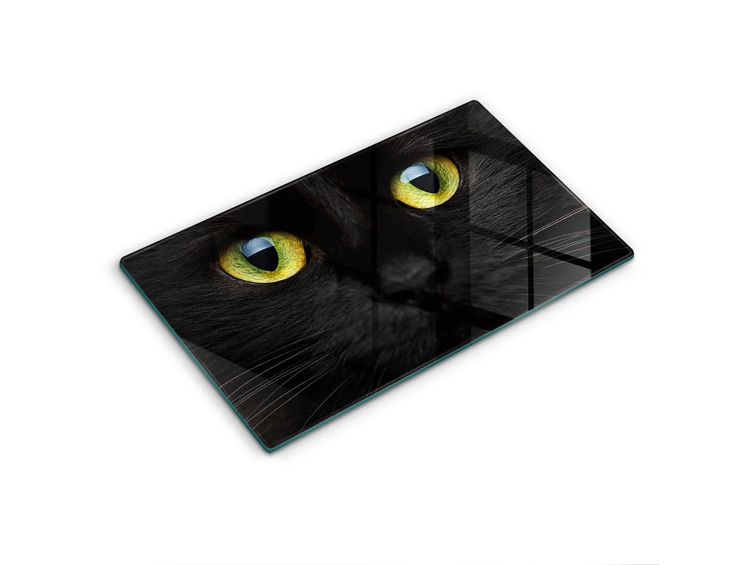 Planche de cuisine rectangulaire en verre, 52x30 cm Animal, yeux de chat