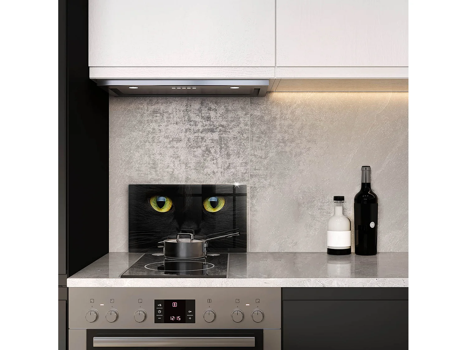 Rechthoekig glazen keukenbord, 52x30 cm Dier, kattenogen