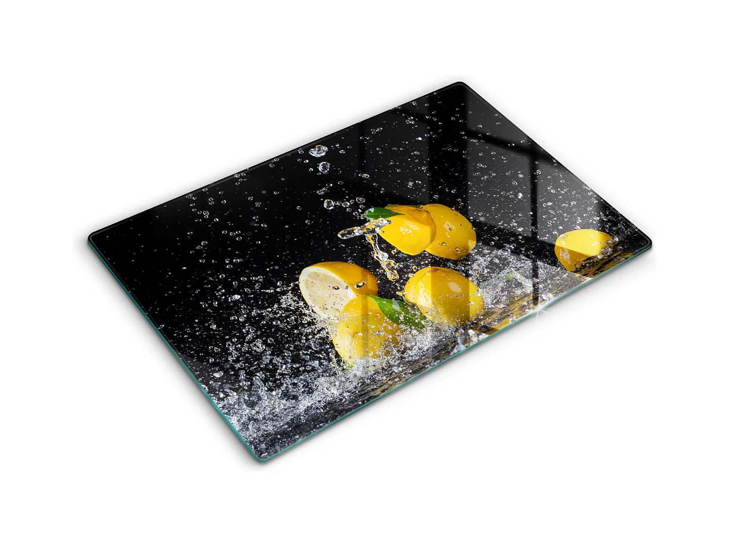Planche de cuisine rectangulaire en verre, 80x52 cm Fruit citron juteux