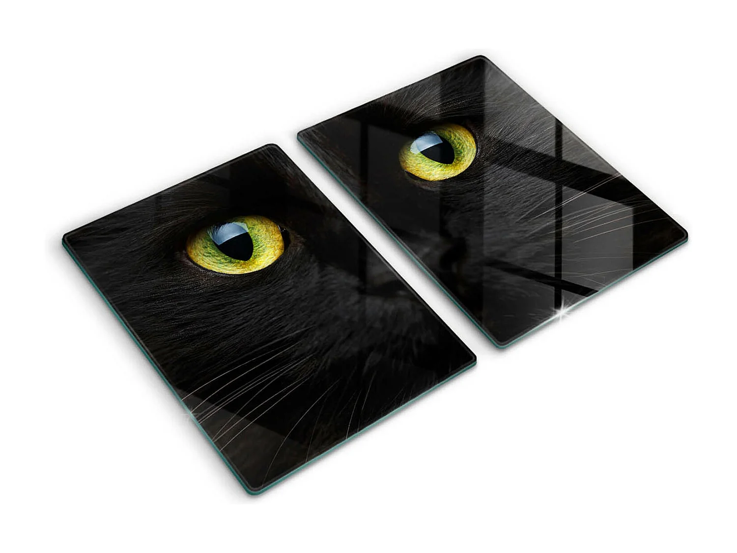 Planche de cuisine rectangulaire en verre, 2 pièces 40x52 cm Yeux de chat animaux