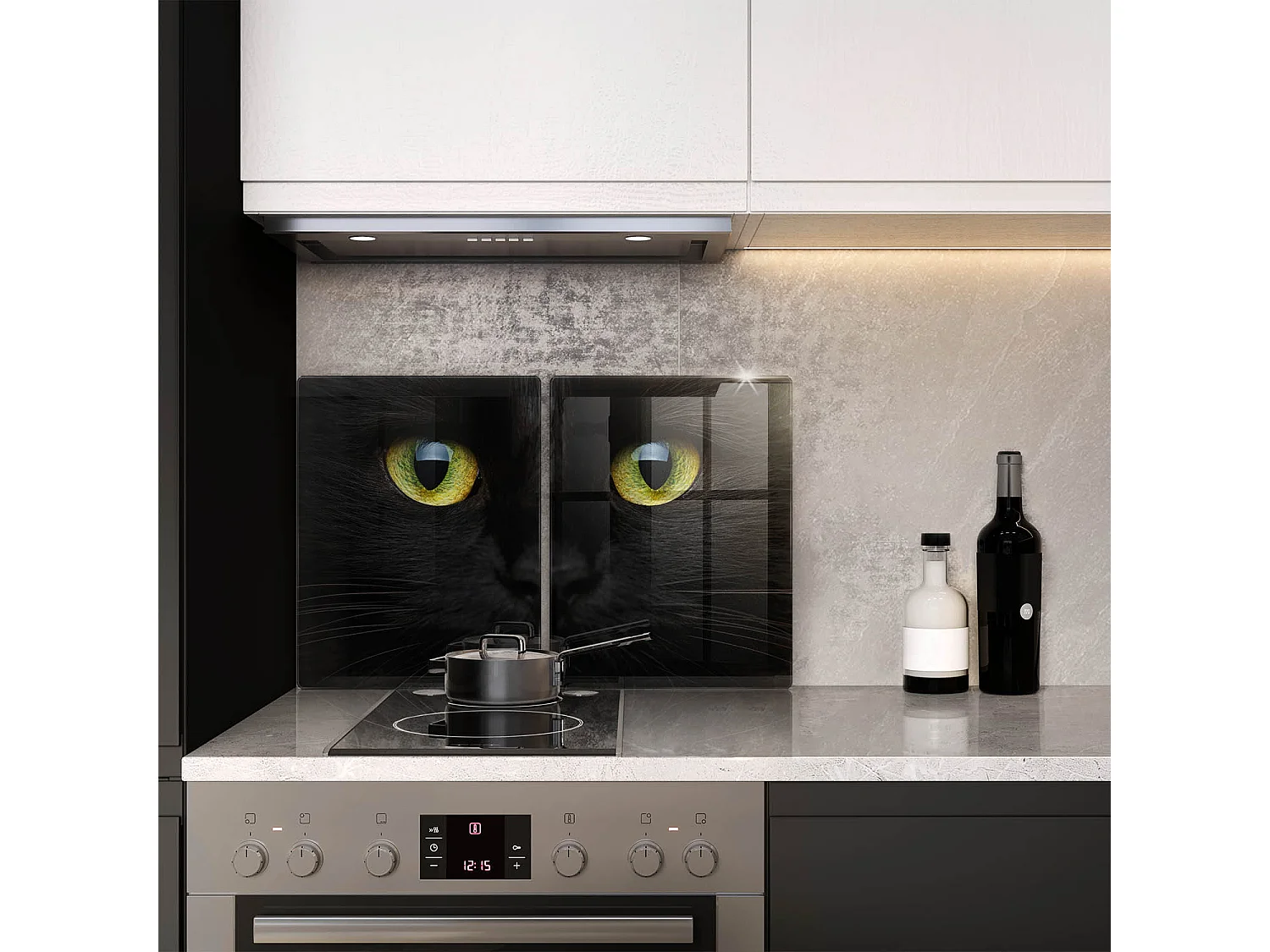 Planche de cuisine rectangulaire en verre, 2 pièces 40x52 cm Yeux de chat animaux