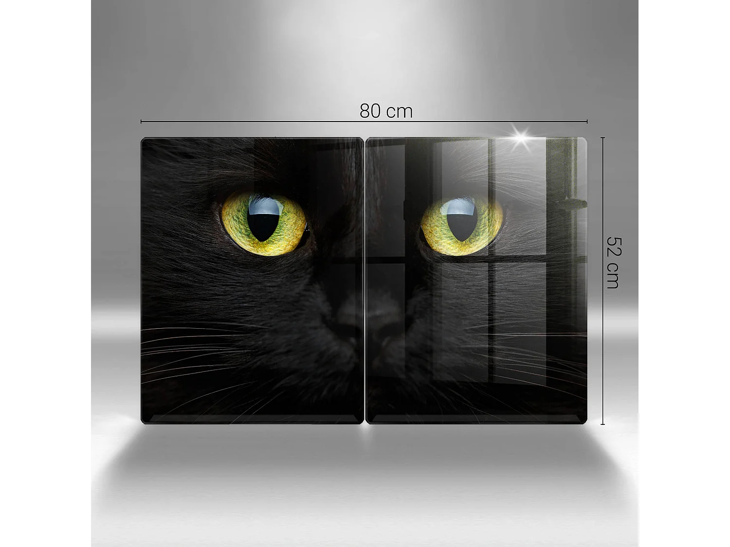 Planche de cuisine rectangulaire en verre, 2 pièces 40x52 cm Yeux de chat animaux