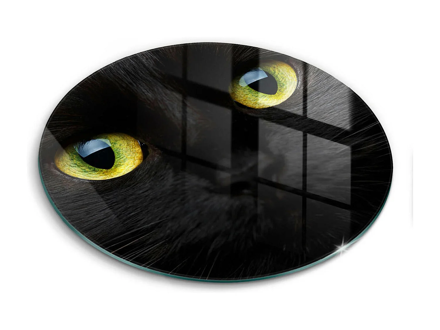 Planche de cuisine ronde en verre, 30 cm Animal, yeux de chat