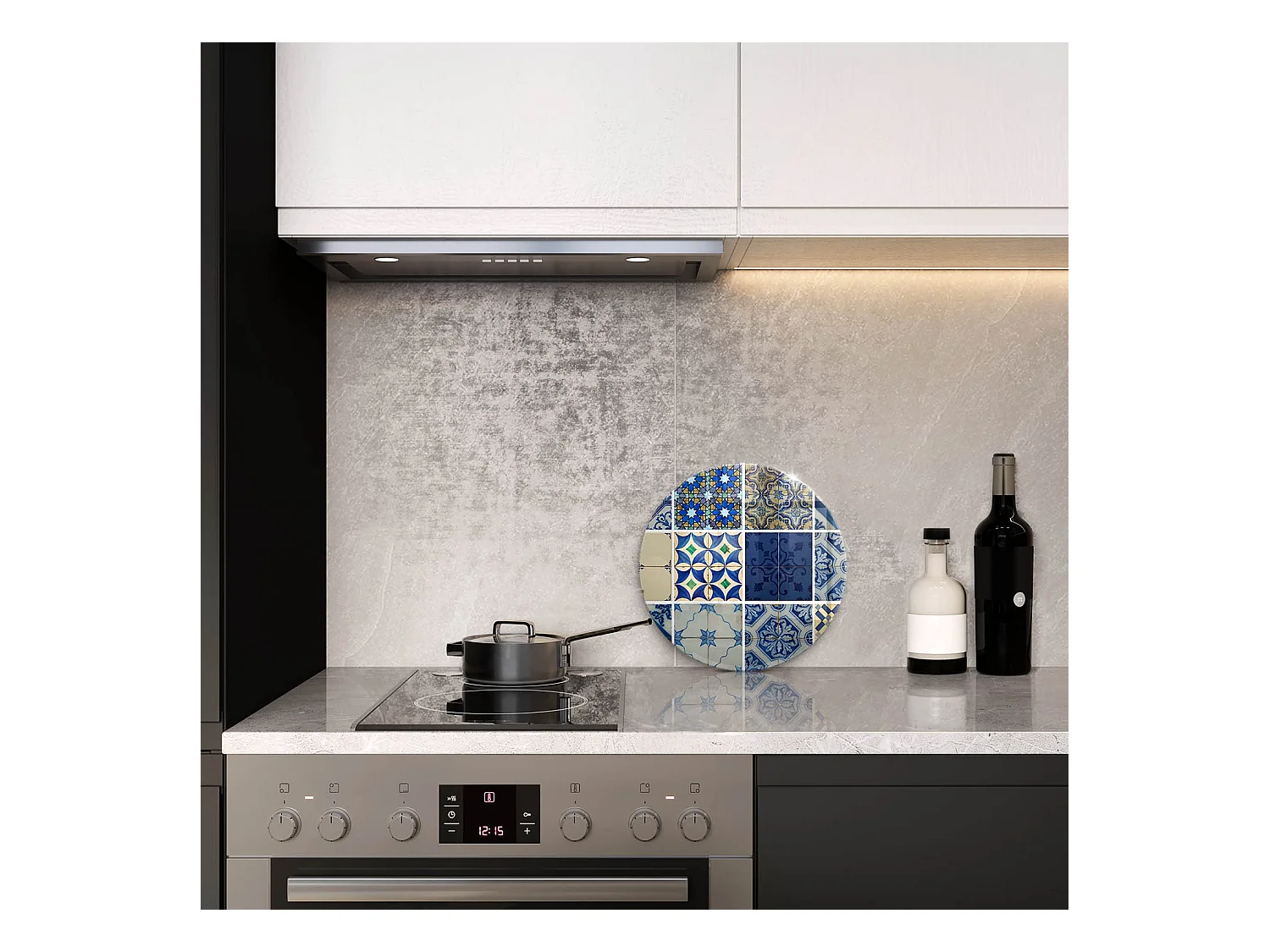 Planche de cuisine ronde en verre, 30 cm Carreaux décoratifs