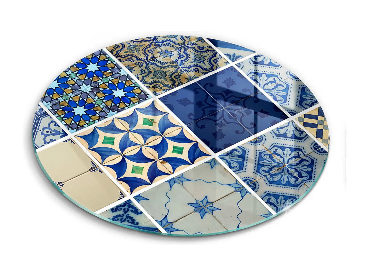 Planche de cuisine ronde en verre, 30 cm Carreaux décoratifs