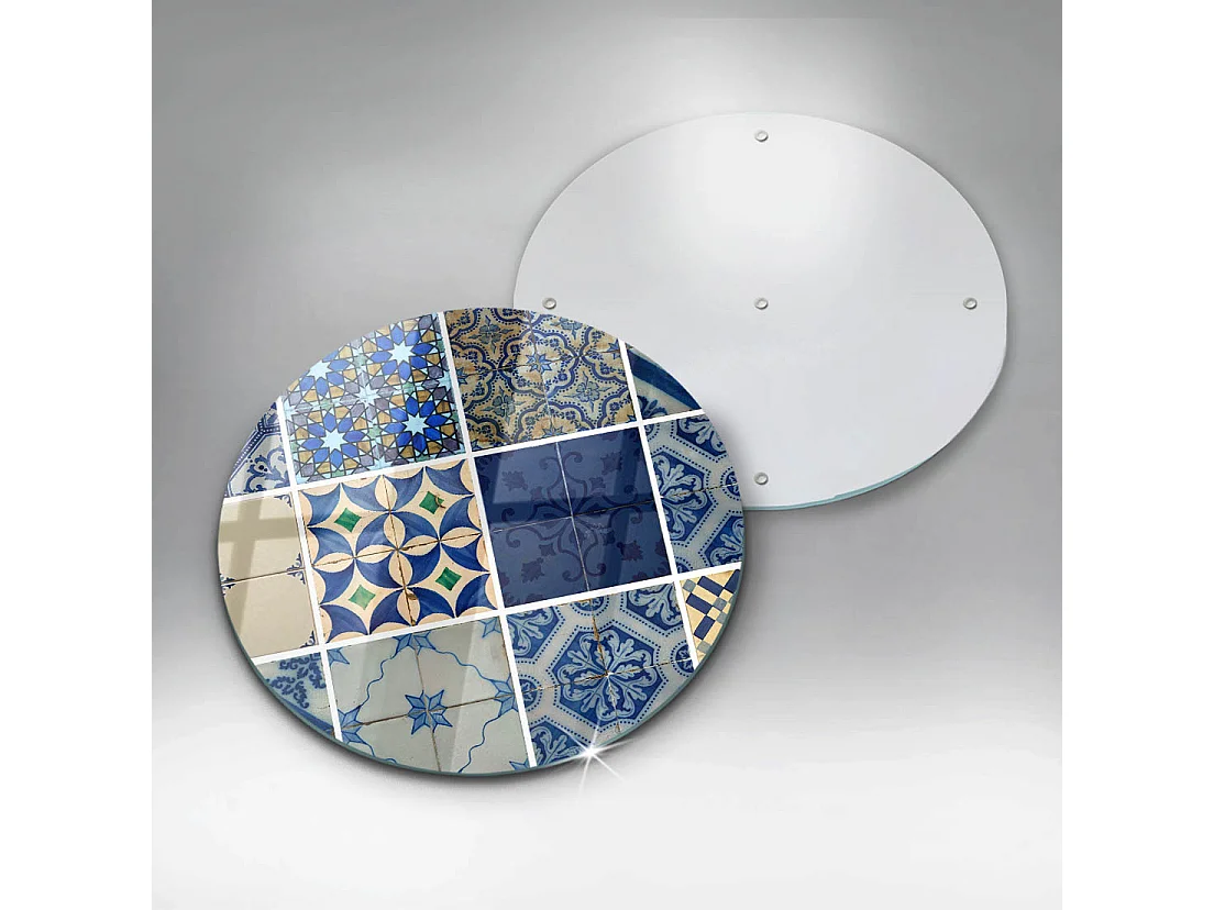 Planche de cuisine ronde en verre, 30 cm Carreaux décoratifs