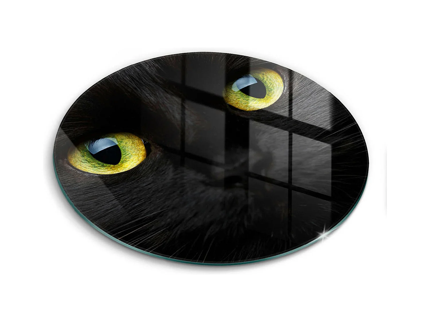 Planche de cuisine ronde en verre, 40 cm Animal, yeux de chat