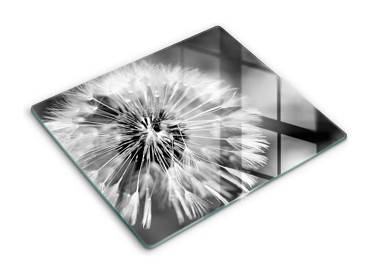 Rechthoekig glazen keukenbord, 60x52 cm Delicate Paardebloem