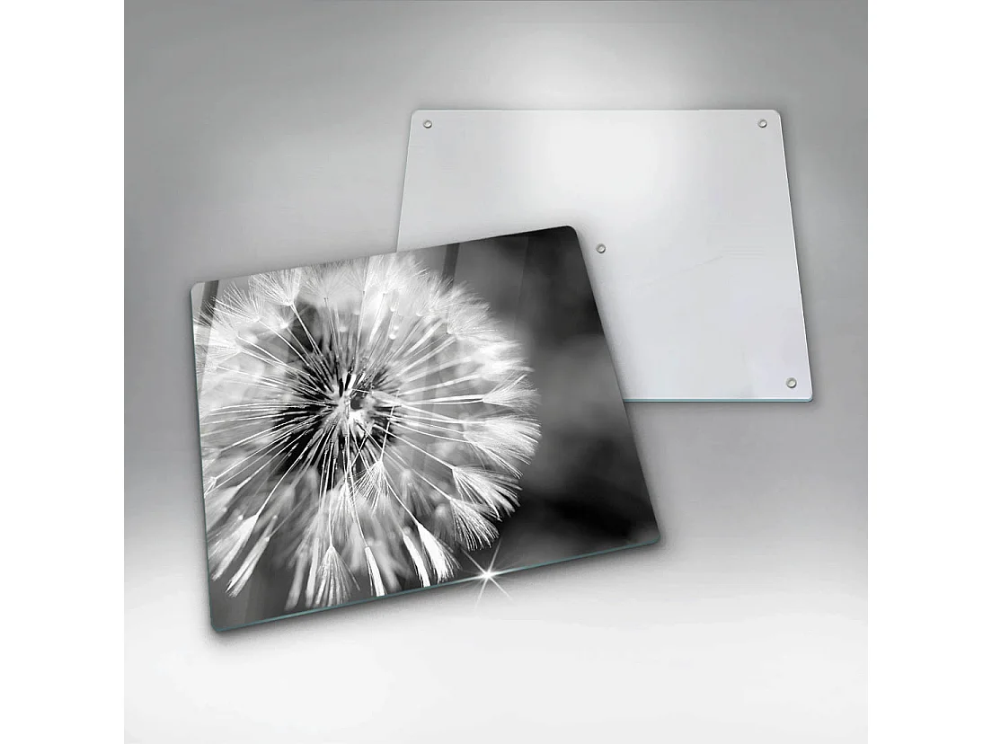 Rechthoekig glazen keukenbord, 60x52 cm Delicate Paardebloem