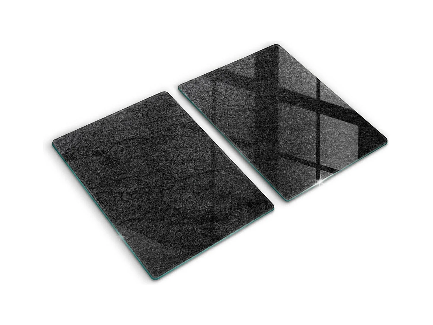 Rechthoekig glazen keukenbord, 2 stuks, 40x52 cm, steenstructuur
