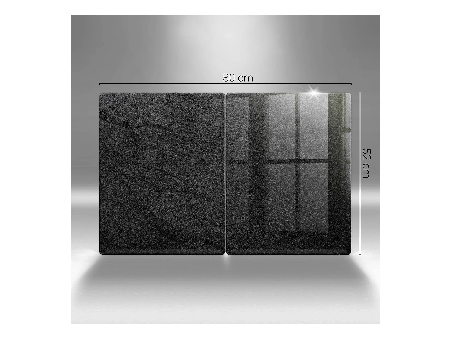 Planche de cuisine rectangulaire en verre, 2 pièces, 40x52 cm, texture pierre