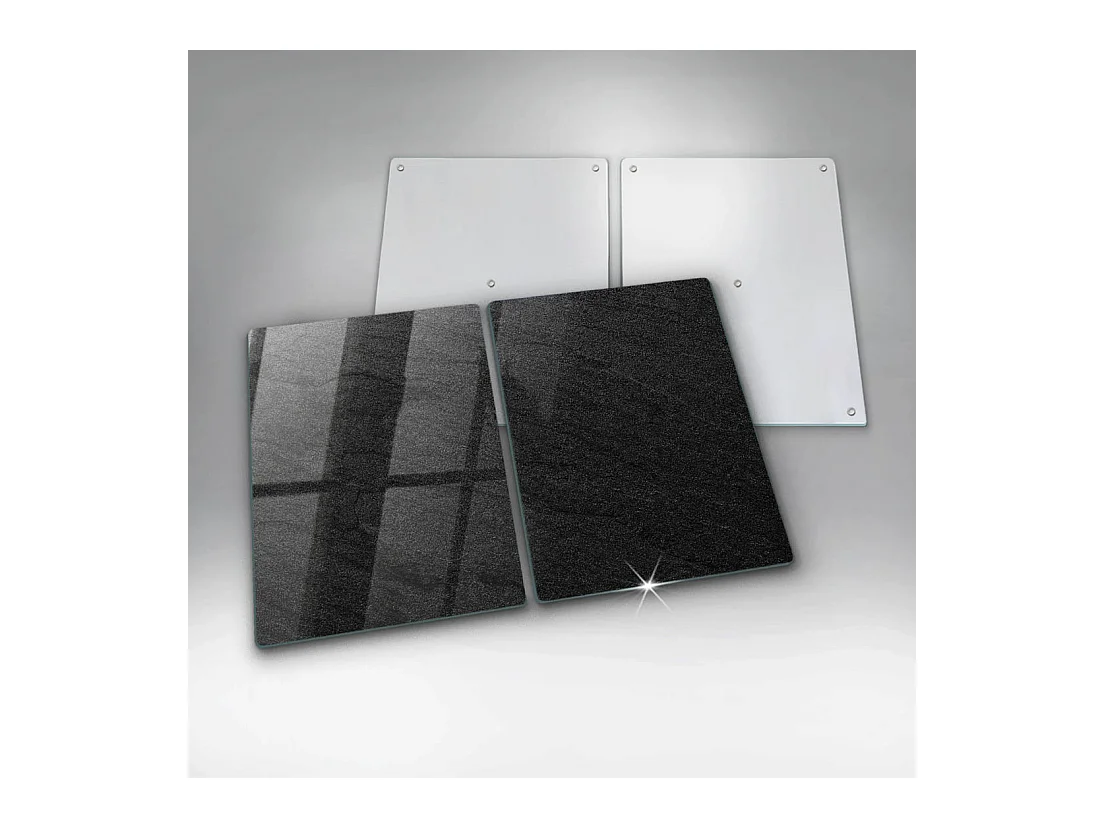 Planche de cuisine rectangulaire en verre, 2 pièces, 40x52 cm, texture pierre