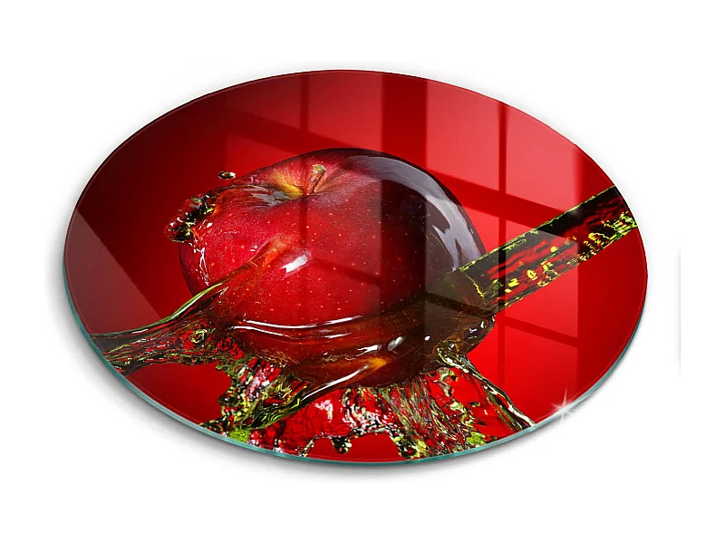 Planche de cuisine ronde en verre, 40 cm Pomme dans l'eau